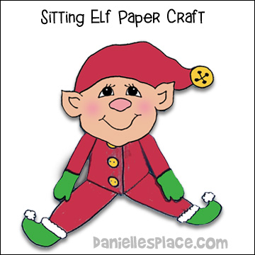 Sitting Elf Paper Craft www.danielleslplace.com