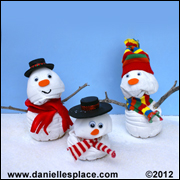 Recycled Water Bottle Snowmen