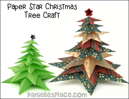 Paper Star Christmas Tree Craft for Kids