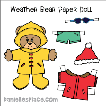 Weather Bear Paper Doll