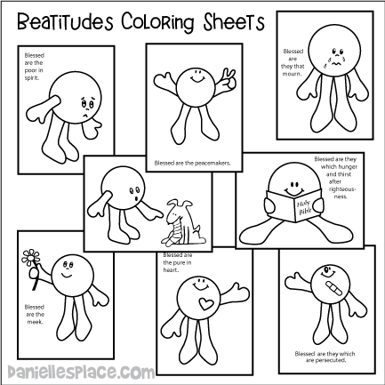 Eight Beatitude Coloring Sheets