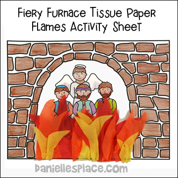 Fiery Furnace Tissue Paper Flames Activity Sheet