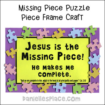 Jesus is the Missing Piece Picture with Puzzle Frame