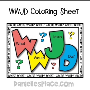 wwjd coloring sheet for Sunday School