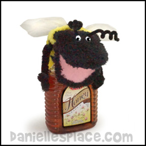 Bee Puppet Made from two socks used in the Beatitude Bible Lessons from www.daniellesplace.com
