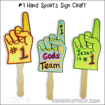 #1 Hand Signs Craft for Sports themed Activities