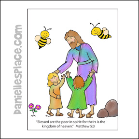 Jesus and the Children Coloring Sheet