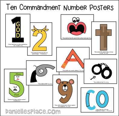 Ten Commandment Number Posters