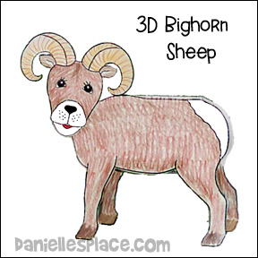 3D Bighorn Sheep Craft from www.daniellesplace.com