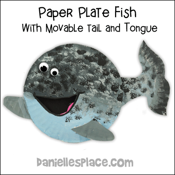 Paper Plate Fish with Movable Fin and Tongue from www.daniellesplace.com