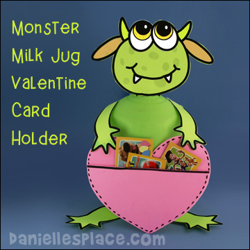 Milk Jug Monster Valentine's Day Card Holder Craft