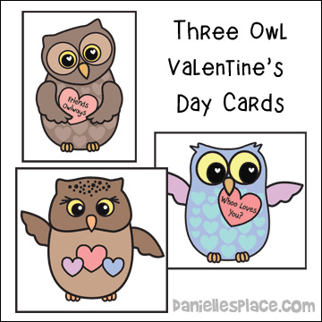 Owl Valentine's Day Card Printables