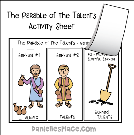 Parable of the Talents Activity sheet for Children's Church from www.daniellesplace.com
