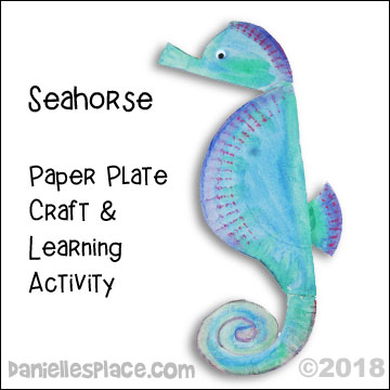 Seahorse Paper Plate Craft from www.daniellesplace.com