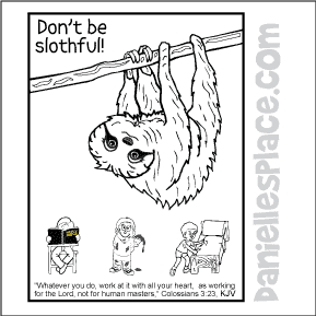 Don't be slothfull Bible Verse Activity Sheet