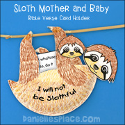 Sloth Bible Verse Holder Craft