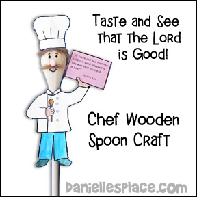 Wooden Spoon Chef Craft for "Recipe for Hapiness"  Sunday School Lesson from www.daniellesplace.com