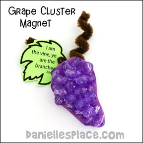Grape Cluster Magnet for "I am the Vine" Bible Lesson from www.daniellesplace.com