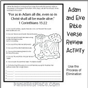 Adam and Eve Bible Verse Review Sheet