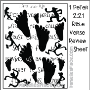 1 Peter 2:21 Bible Verse Review Activity Sheet