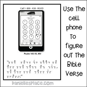 Call On God Bible Verse Review Activity Sheet for Psalm 145:18
