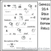 Genesis 26:4 - Rebus Bible Verse Review Sheet