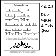 Philippians 2:3 Bible Verse Reveiw Activity Sheet