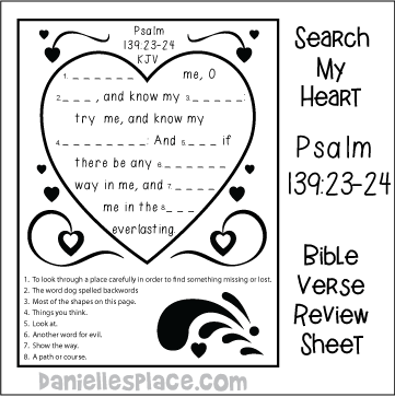 Psalm 139:23-34 Bible Verse Review Game