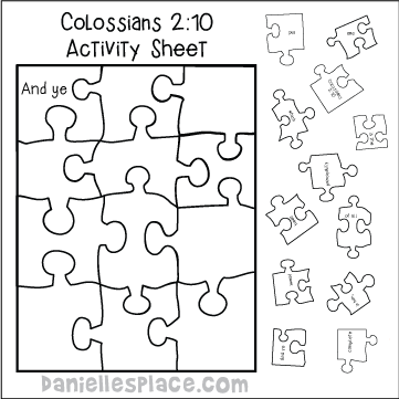 Colossians 2:10 Bible Verse Activity Sheet