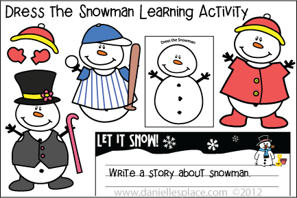 Dress the Snowman Craft and Writing Activity
