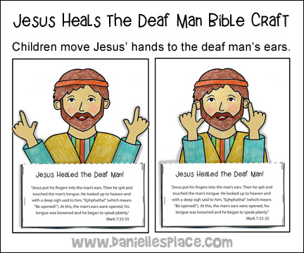 Jesus Healed the Deaf Man with Moving Arms Activity Sheet