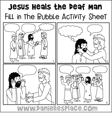 Jesus Heals the Deaf Man Comics Activity Sheet