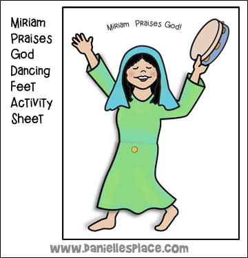 Miriam Dancing with a Tambourine Moving Legs Craft for Sunday School or Children's Church