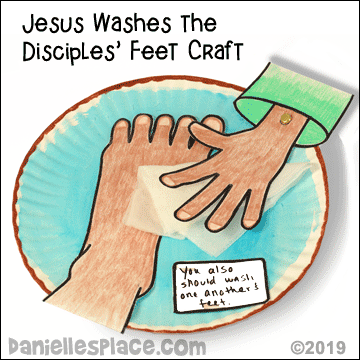 Jesus Washes the Disciples Feet Paper Plate Craft