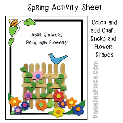 April Showever Bring May Flowers Spring Activity Sheet