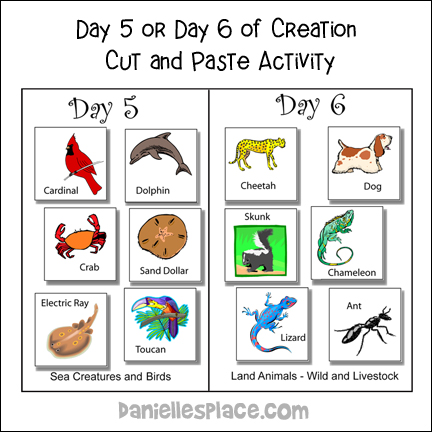 Day 5 or Day 6 Cut and Paste Activity Sheet