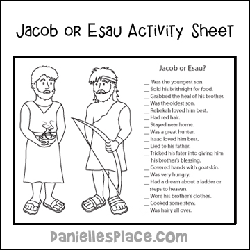 Jacob or Esau Activity Sheet