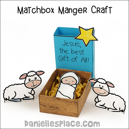 Matchbox Manger with Baby Jesus and Sheep Bible Craft for Kids