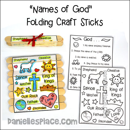 Names of God Folding Crafts Sticks Craft for Kids