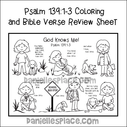 Psalm 139 Coloring and Bible Verse Review Sheets