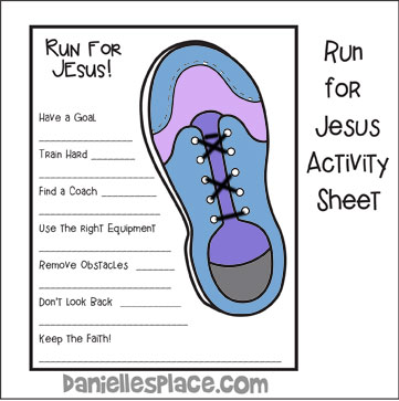 Run For Jesus Bible Lesson Review and Activity Sheet