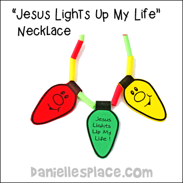 Christmas Lights Necklace Bible Christmas Craft for Sunday School