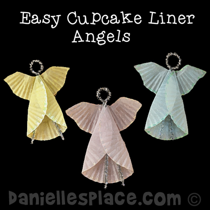 Angle Cupcake Liner Ornaments Christmas Craft for Kids
