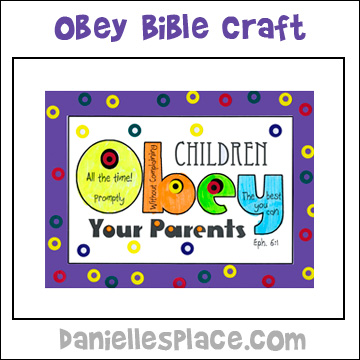 Obey Your Parent Poster Craft for Sunday School