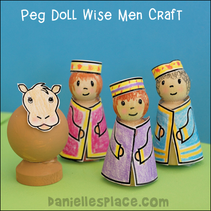 Wise Men Peg Doll and Cow Craft