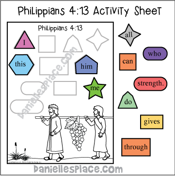 Philippians 4:13 Bible Verse Review Activity Sheet from www.daniellesplace.com