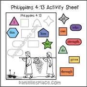 Philippians 4:13 -Activity Sheet for Joshua