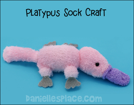 Platypus Sock Craft - How to Make a Platypus out of socks, glove and felt