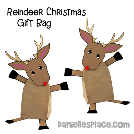 Reindeer Christmas Gift Bag Craft from Danielle's Place