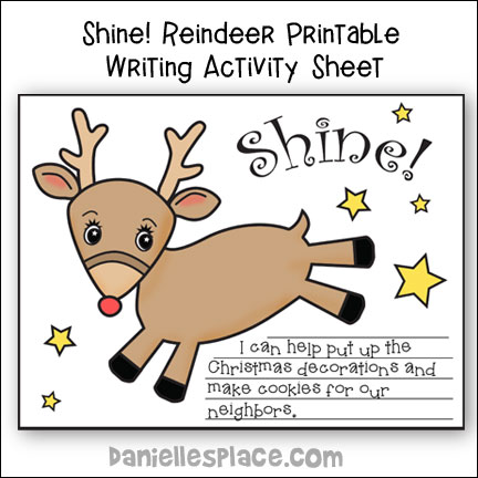 Reindeer Printable Writing Activity Sheet